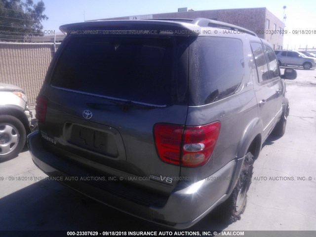 5TDZT38A34S219454 - 2004 TOYOTA SEQUOIA LIMITED GRAY photo 4