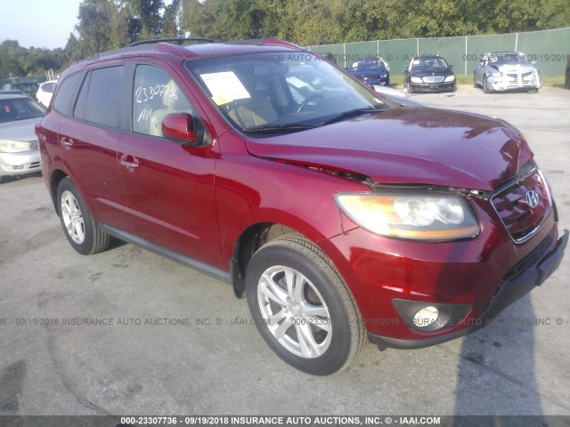 5XYZK4AG8BG002337 - 2011 HYUNDAI SANTA FE LIMITED BURGUNDY photo 1