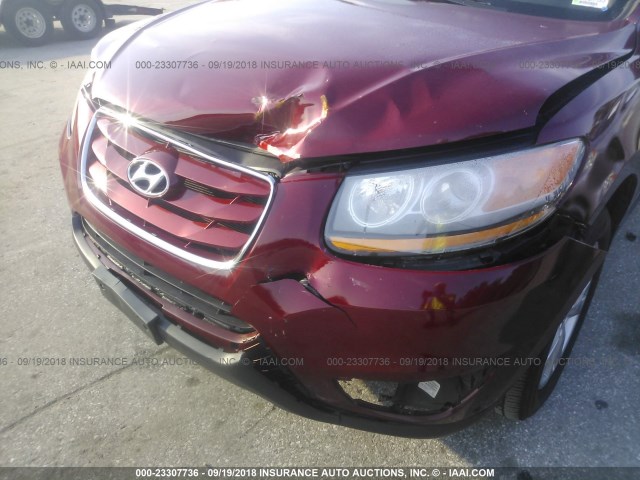 5XYZK4AG8BG002337 - 2011 HYUNDAI SANTA FE LIMITED BURGUNDY photo 6