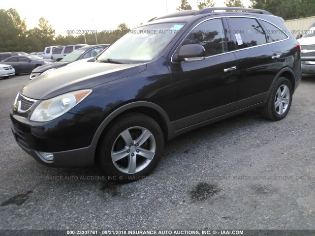 KM8NU13C77U022677 - 2007 HYUNDAI VERACRUZ GLS/SE/LIMITED BLACK photo 2