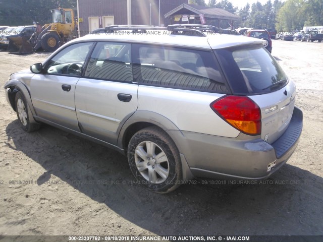 4S4BP61C056361941 - 2005 SUBARU LEGACY OUTBACK 2.5I SILVER photo 3