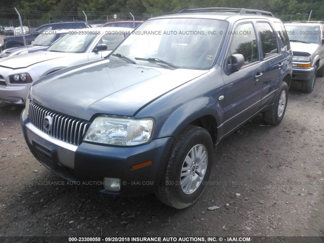 4M2YU57Z75DJ16623 - 2005 MERCURY MARINER BLUE photo 2