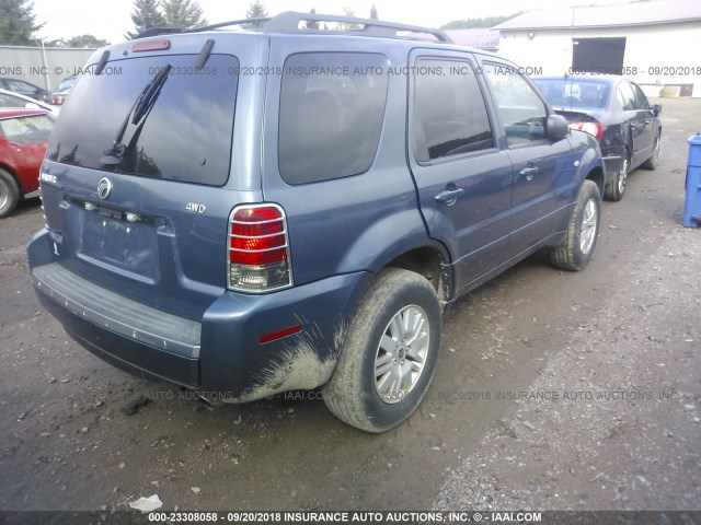 4M2YU57Z75DJ16623 - 2005 MERCURY MARINER BLUE photo 4