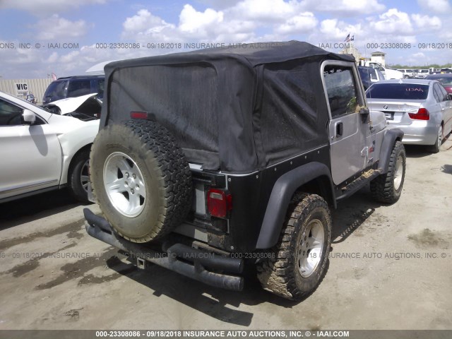 1J4FA49S16P783780 - 2006 JEEP WRANGLER / TJ SPORT SILVER photo 4