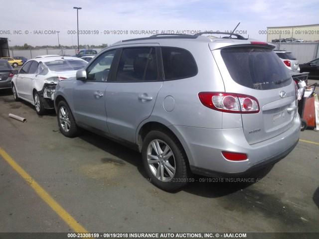 5NMSHDAG6AH355549 - 2010 HYUNDAI SANTA FE SE SILVER photo 3