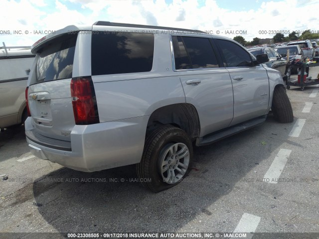 1GNSCBKC2FR116024 - 2015 CHEVROLET TAHOE C1500 LT SILVER photo 4