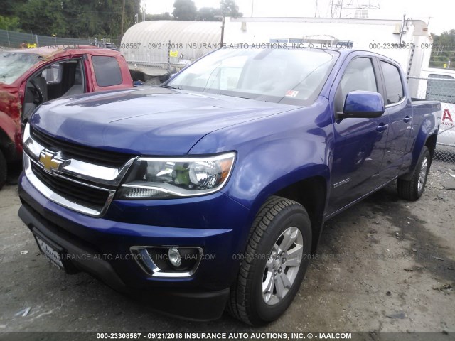 1GCGTCE38G1206858 - 2016 CHEVROLET COLORADO LT BLUE photo 2