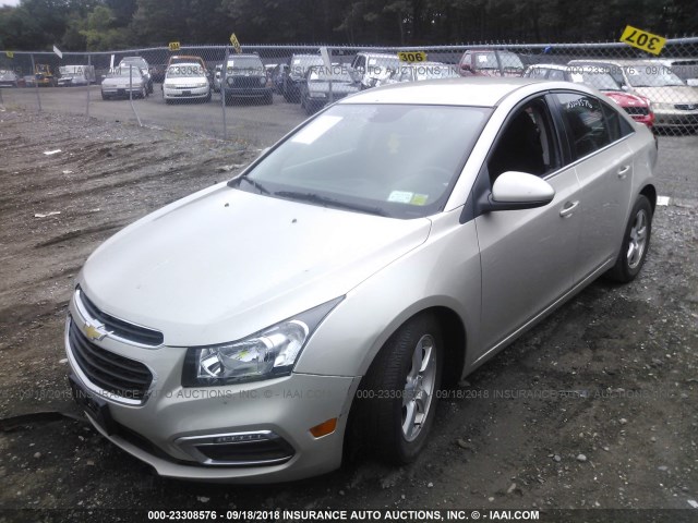 1G1PC5SB4F7249458 - 2015 CHEVROLET CRUZE LT SILVER photo 2