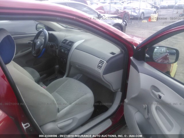 JTDBL40E199055780 - 2009 TOYOTA COROLLA LE/XLE RED photo 5