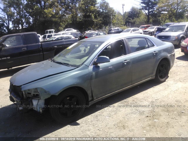 1G1ZH57B39F228789 - 2009 CHEVROLET MALIBU 1LT GREEN photo 2