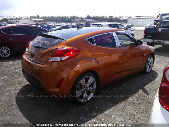 KMHTC6AD9CU079850 - 2012 HYUNDAI VELOSTER ORANGE photo 4