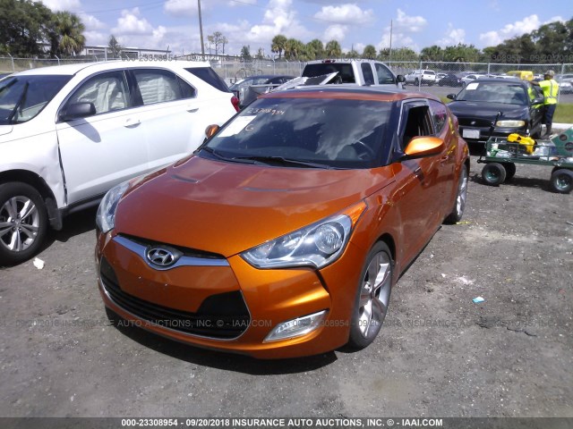 KMHTC6AD9CU079850 - 2012 HYUNDAI VELOSTER ORANGE photo 6