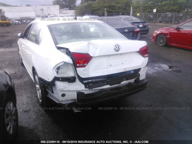 1VWBP7A31DC147256 - 2013 VOLKSWAGEN PASSAT SE WHITE photo 6