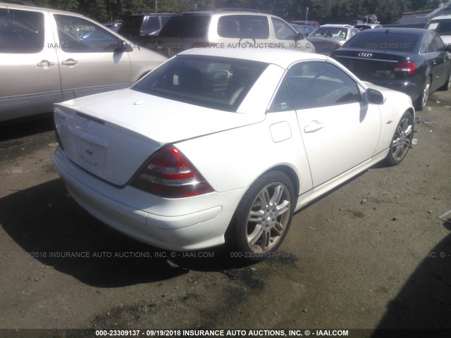 WDBKK65F14F308413 - 2004 MERCEDES-BENZ SLK 320 WHITE photo 4