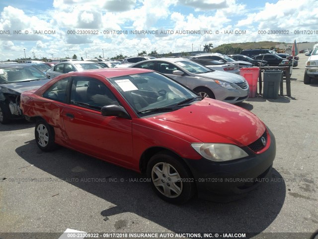 1HGEM22155L069690 - 2005 HONDA CIVIC DX VP RED photo 1