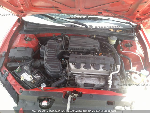 1HGEM22155L069690 - 2005 HONDA CIVIC DX VP RED photo 10