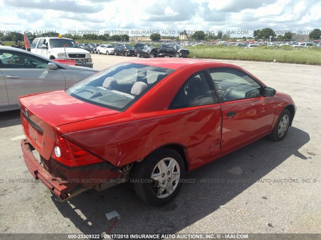 1HGEM22155L069690 - 2005 HONDA CIVIC DX VP RED photo 4