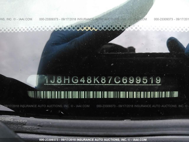 1J8HG48K87C699519 - 2007 JEEP COMMANDER Gümüş foto 9