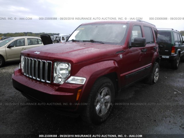 1J4PN2GK3AW103456 - 2010 JEEP LIBERTY SPORT MAROON photo 2