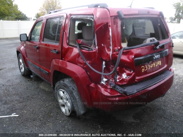 1J4PN2GK3AW103456 - 2010 JEEP LIBERTY SPORT MAROON photo 3