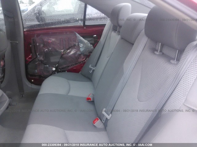 4T1BE46K48U227119 - 2008 TOYOTA CAMRY CE/LE/XLE/SE RED photo 8