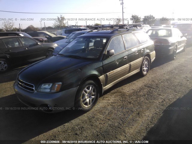 4S3BH665226620579 - 2002 SUBARU LEGACY OUTBACK GREEN photo 2