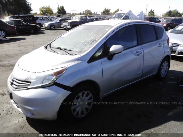 3N1CE2CP8FL443448 - 2015 NISSAN VERSA NOTE S/S PLUS/SV/SL/SR SILVER photo 2