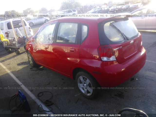 KL1TD62675B286552 - 2005 CHEVROLET AVEO LS RED photo 3