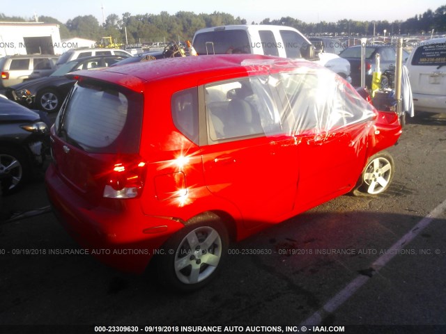 KL1TD62675B286552 - 2005 CHEVROLET AVEO LS RED photo 4