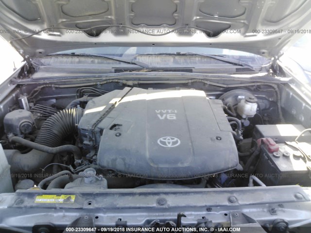 5TFJU4GNXEX064157 - 2014 TOYOTA TACOMA DOUBLE CAB PRERUNNER GRAY photo 10