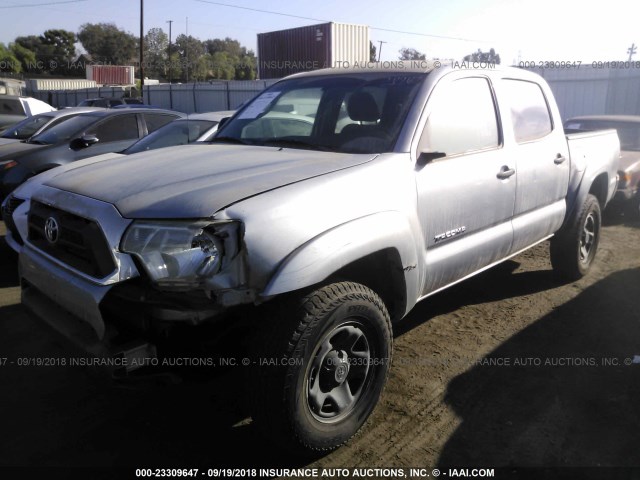 5TFJU4GNXEX064157 - 2014 TOYOTA TACOMA DOUBLE CAB PRERUNNER GRAY photo 2