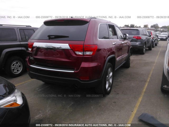 1C4RJFBG1DC519905 - 2013 JEEP GRAND CHEROKEE LIMITED RED photo 4