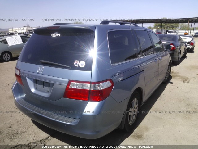 5FNRL386X6B015494 - 2006 HONDA ODYSSEY EXL BLUE photo 4