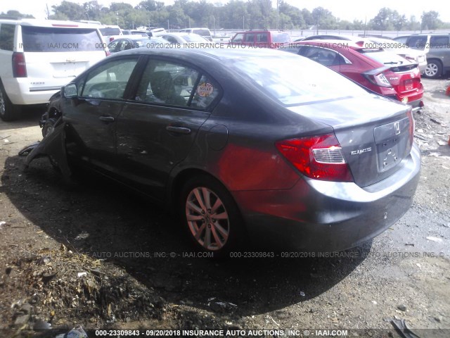 2HGFB2F94CH307047 - 2012 HONDA CIVIC EXL 灰色 照片 3