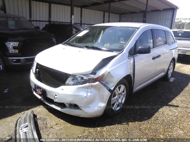 5FNRL5H25CB116639 - 2012 HONDA ODYSSEY LX SILVER photo 2