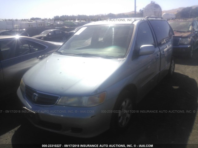 5FNRL18923B089227 - 2003 HONDA ODYSSEY EXL BLUE photo 2