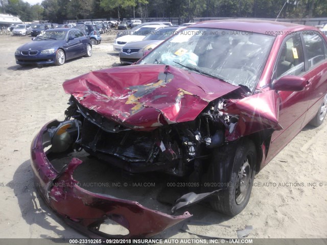 JTDBR32E760069544 - 2006 TOYOTA COROLLA CE/LE RED photo 6