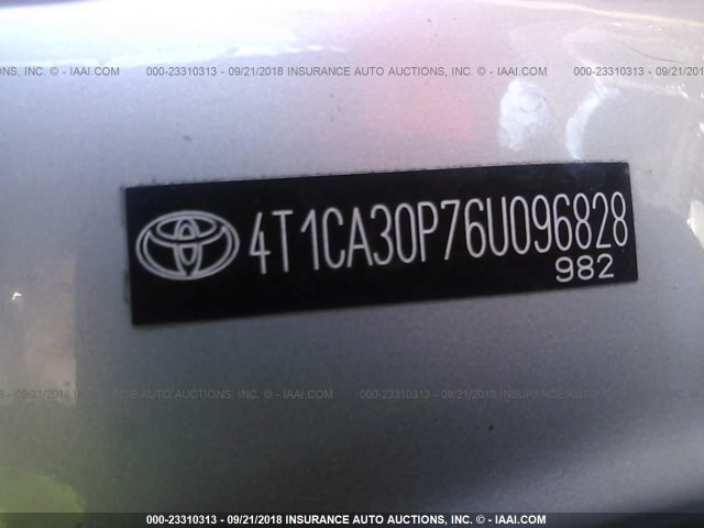 4T1CA30P76U096828 - 2006 TOYOTA CAMRY SOLARA SE/SLE Gümüş foto 9