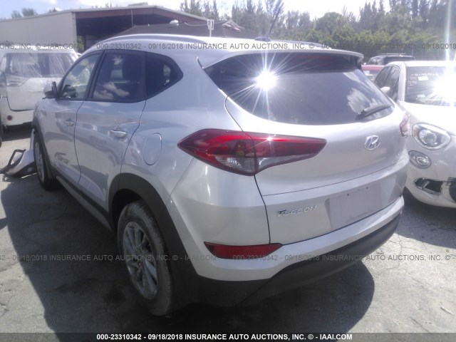 KM8J33A47HU519285 - 2017 HYUNDAI TUCSON LIMITED/SPORT AND ECO/SE SILVER photo 3