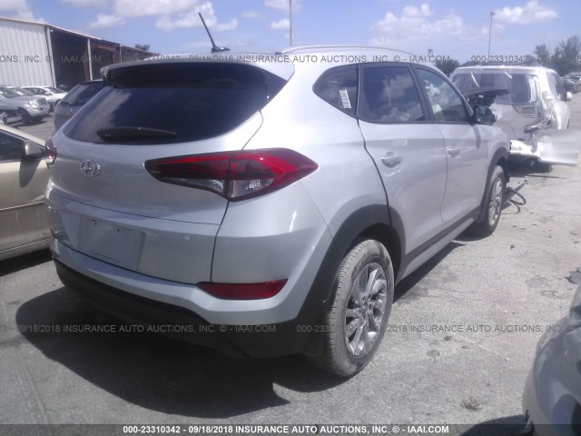 KM8J33A47HU519285 - 2017 HYUNDAI TUCSON LIMITED/SPORT AND ECO/SE SILVER photo 4