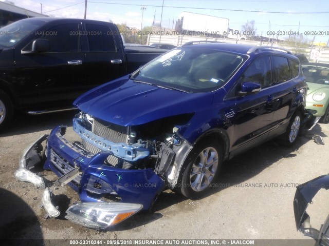 1FMCU9J91EUC36932 - 2014 FORD ESCAPE TITANIUM BLUE photo 2