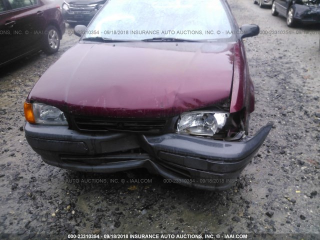 JT2AC52L9T0198428 - 1996 TOYOTA TERCEL STD/DX მუქწითელი ფოტო 6