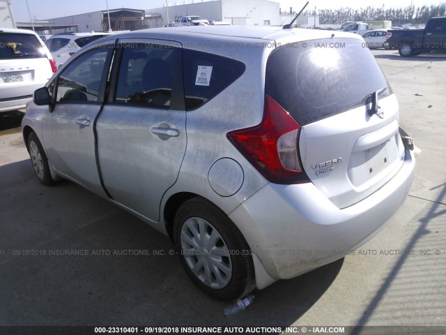 3N1CE2CP0EL434743 - 2014 NISSAN VERSA NOTE S/S PLUS/SV/SL SILVER photo 3