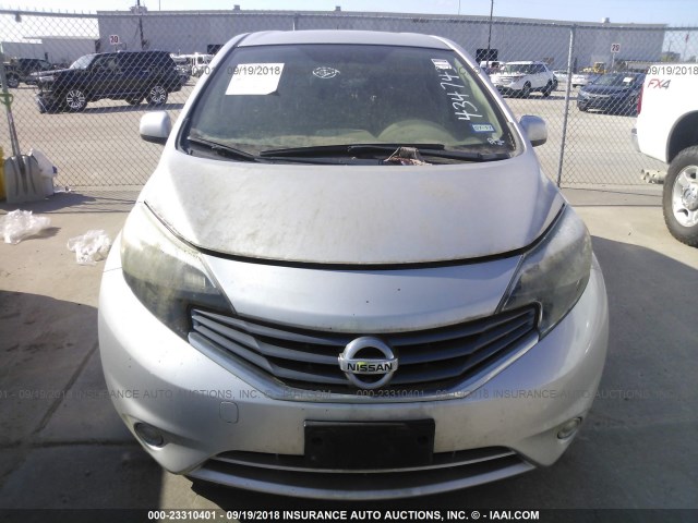 3N1CE2CP0EL434743 - 2014 NISSAN VERSA NOTE S/S PLUS/SV/SL SILVER photo 6