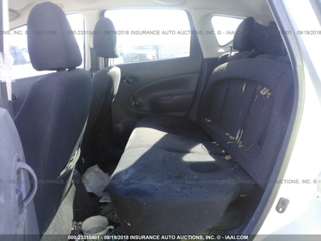 3N1CE2CP0EL434743 - 2014 NISSAN VERSA NOTE S/S PLUS/SV/SL SILVER photo 8