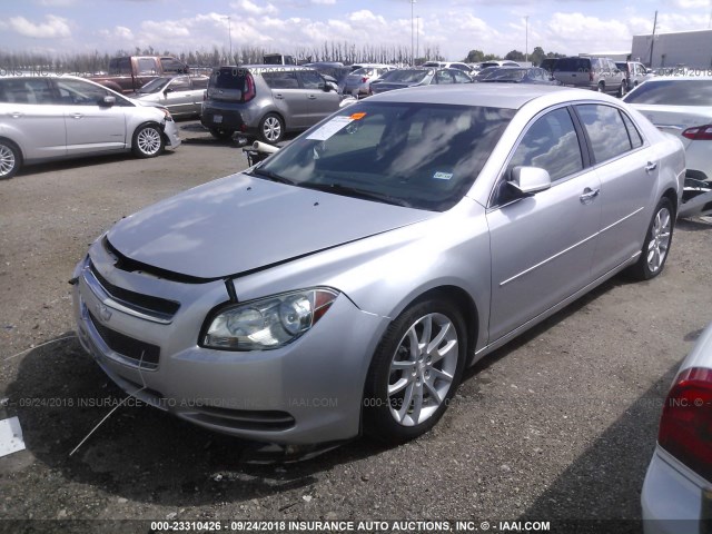 1G1ZC5E09CF109264 - 2012 CHEVROLET MALIBU 1LT SILVER photo 2