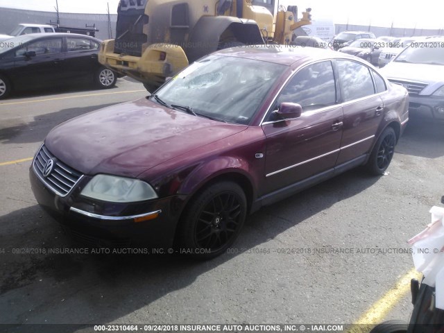 WVWRH63B43P452819 - 2003 VOLKSWAGEN PASSAT GLX MAROON photo 2