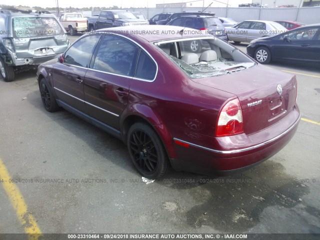 WVWRH63B43P452819 - 2003 VOLKSWAGEN PASSAT GLX MAROON photo 3