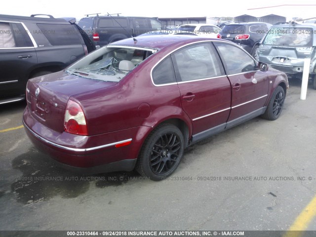WVWRH63B43P452819 - 2003 VOLKSWAGEN PASSAT GLX MAROON photo 4