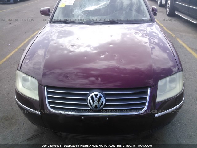 WVWRH63B43P452819 - 2003 VOLKSWAGEN PASSAT GLX MAROON photo 6